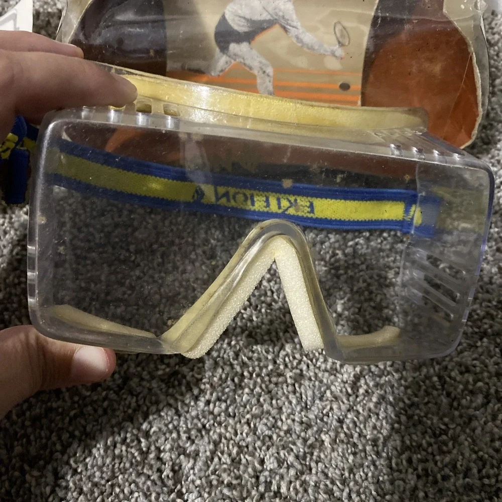 Vintage 1984 Ektelon Sentinel Racquetball Eyewear Goggles w/ Case Blue Sports